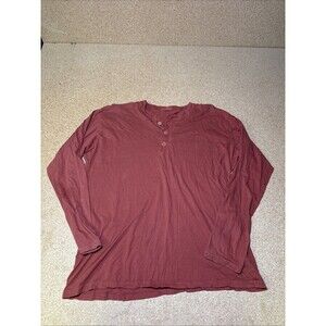 CP Shades Shirt Men’s Size L Orange Long Sleeve Henley Organic Cotton F2